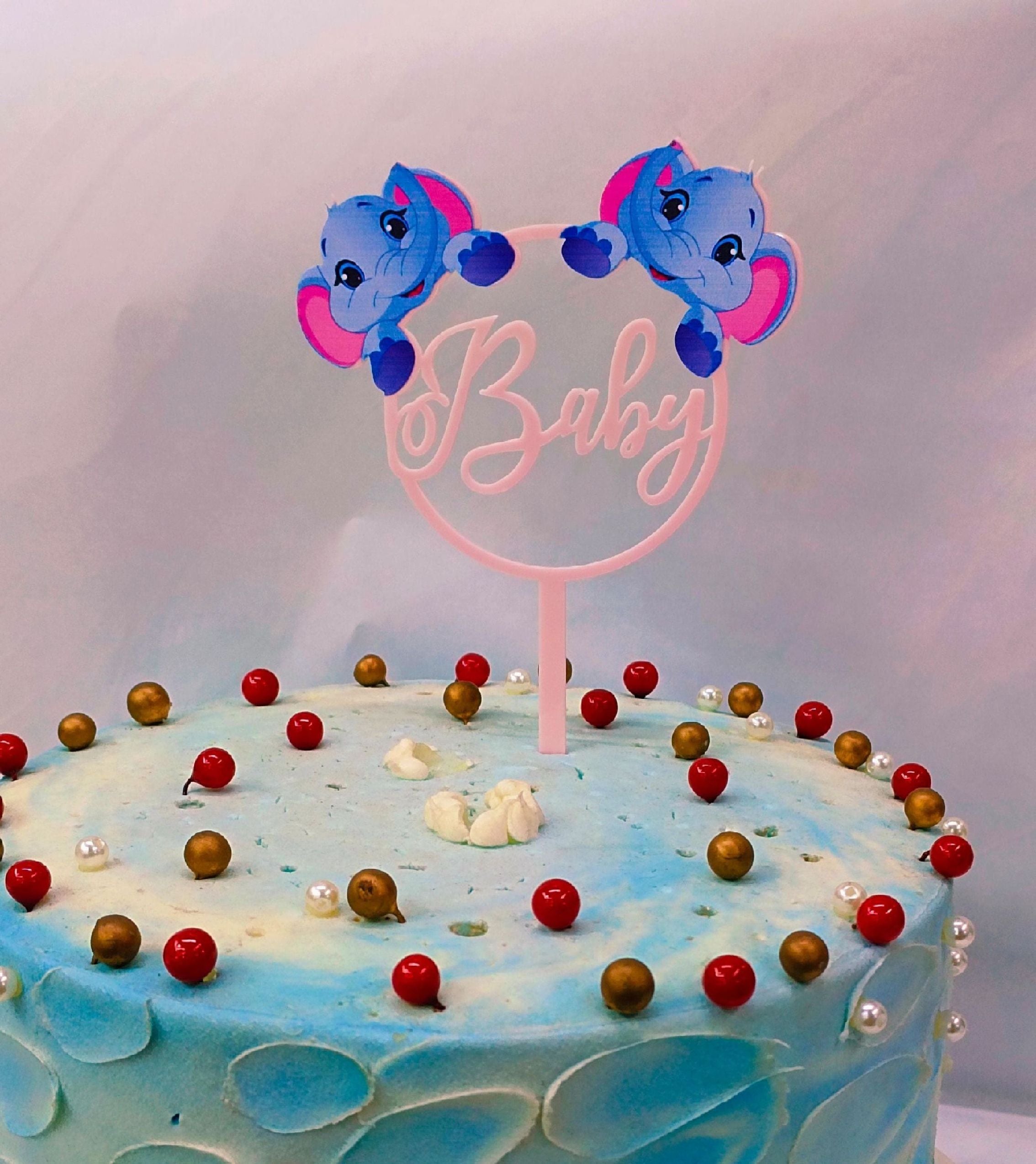 Printed Cake Toppers Baby Elephant