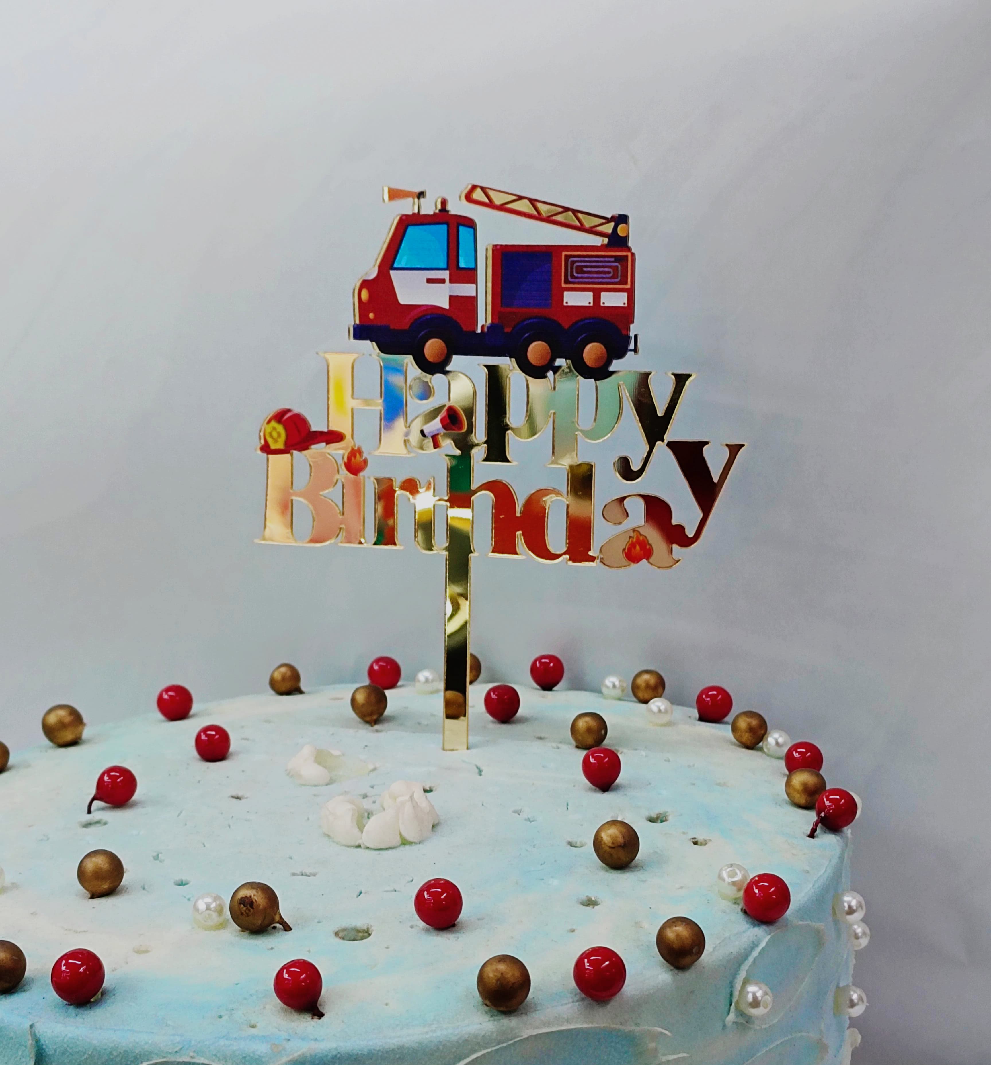 Printed Cake Toppers Fire Truck