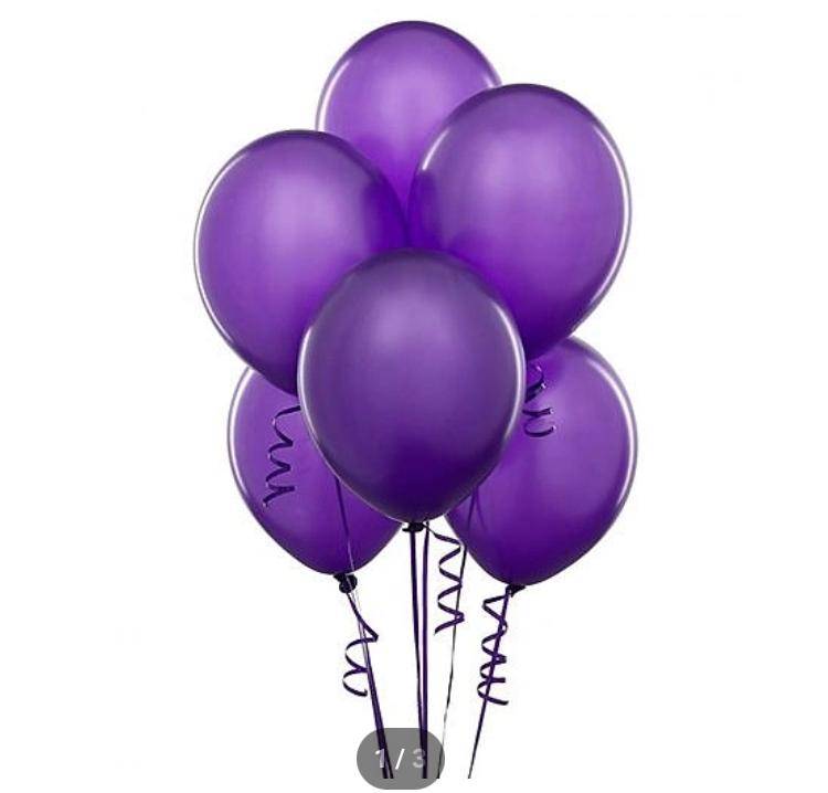Purple Metallic Latex Balloons - 50 Pcs