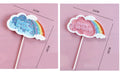 Rainbow Happy Birthday Confetti Cake Topper Blue & Pink