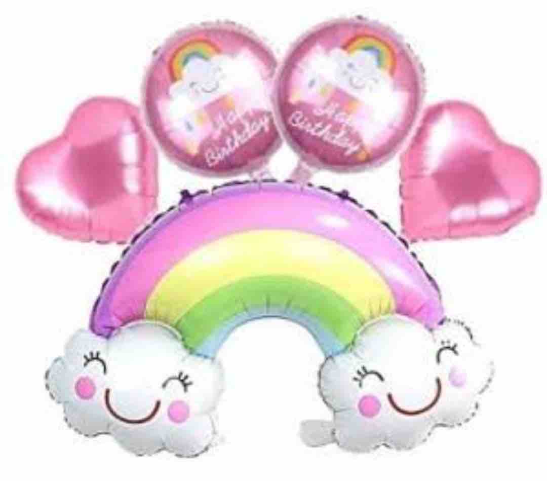 Rainbow Theme 5 Pcs Foil Set