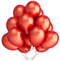 Red Metallic Latex Balloons - 50 Pcs