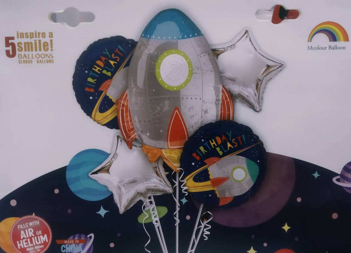Rocket 5 Pcs Foil Balloon