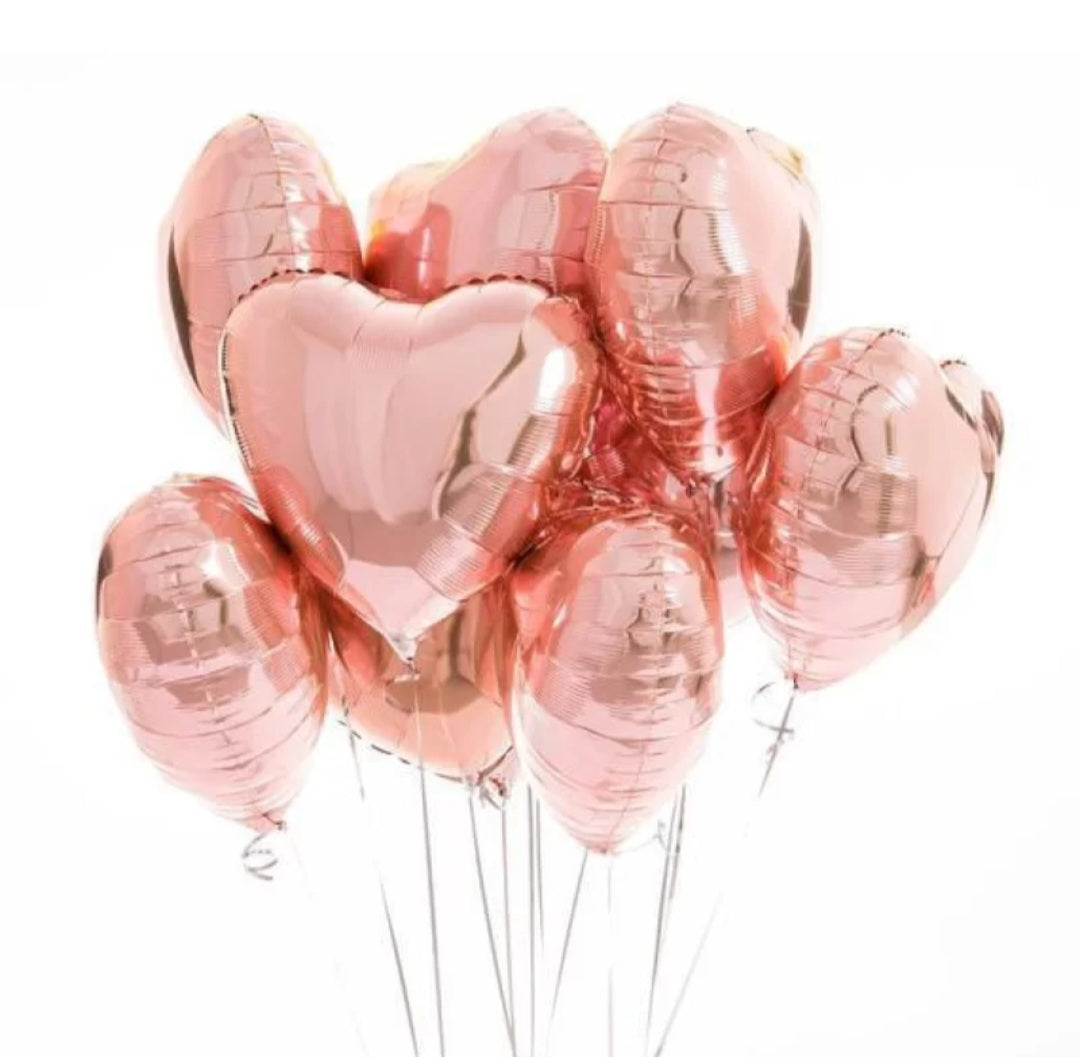 Rose Gold 18" Heart Shape Foil Loose Pack