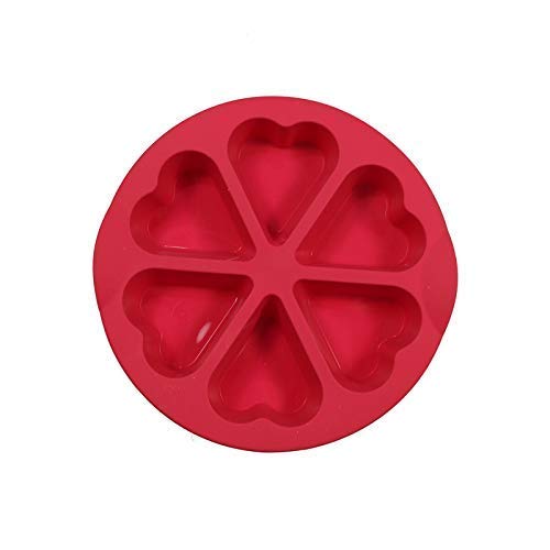 Silicone Heart Shape Silicone Mould - 6 Cavities - 1 Piece