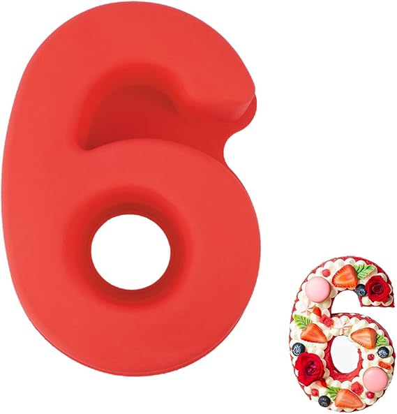 Silicone Number 6 Cake Mold – Non-Stick, Heat Resistant, Multipurpose Baking Mould (Pack Of 1)