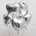 Silver 18" Heart Shape Foil Loose Pack