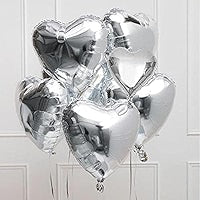 Silver 18" Heart Shape Foil Loose Pack