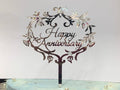 Silver Happy Anniversary Imported Cake Topper