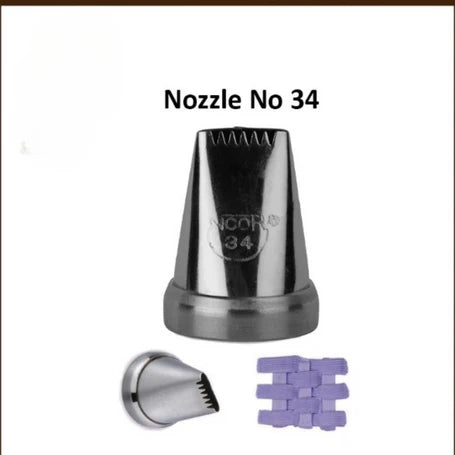 Small Nozzle No. 34 – Stainless Steel Piping Tip for Cake Decoration