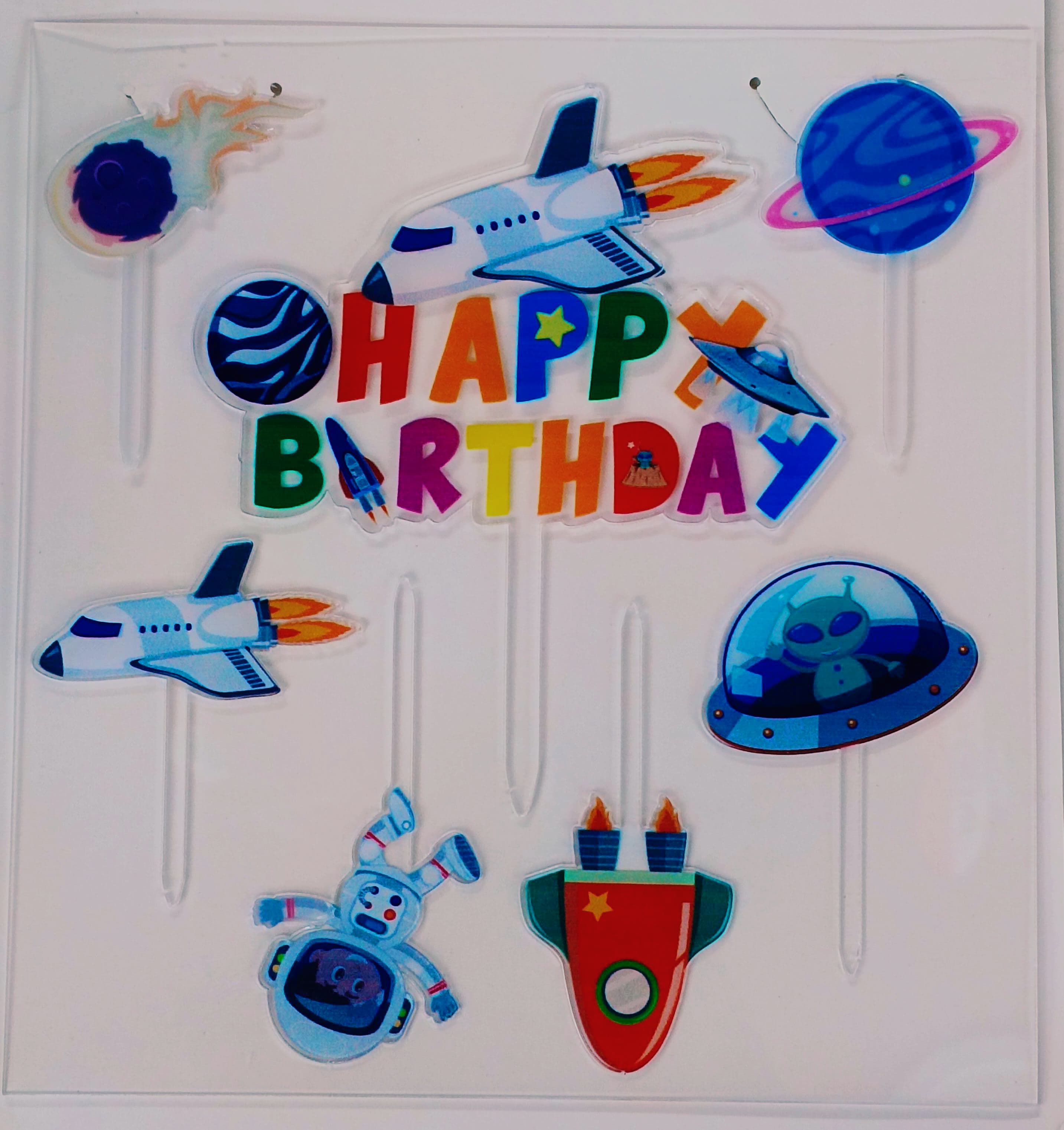 Space Theme Acrylic Topper Set
