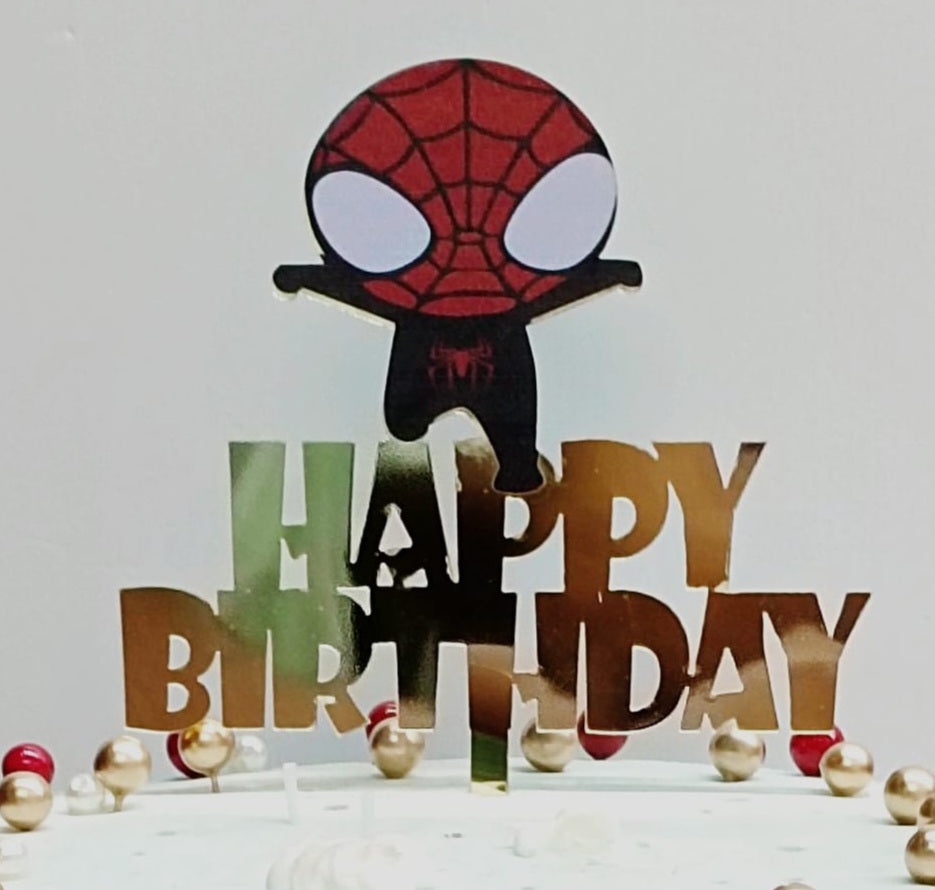 Spiderman Theme Imported Acrylic Toppers Size Appx 5-8"