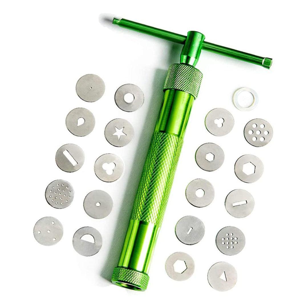 Stainless Steel Clay Extruder Sugar Paste Extruder Cake Fondant Decorating Tool Set Metal Clay Extruder For Fondant Cake Design With Multiple Nozzles