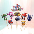 Super Wings Imported Cake Decoration Cup Cake Paper Decoration 9 Pcs Stick Per Pkt
