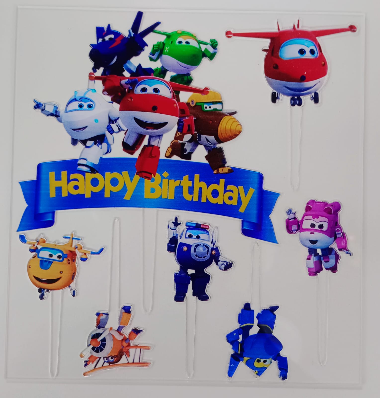 Super Wings Theme Acrylic Topper Set