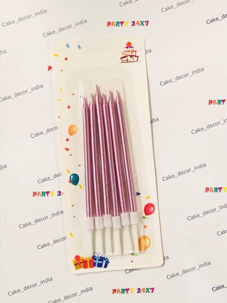 Thin Candle 6 pcs Rose Gold