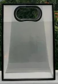 Transparent Gift Bag - Black - Oval‑Cut Handle - Pack Of 12