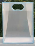 Transparent Gift Bag - Light Blue - Oval‑Cut Handle - Pack Of 12