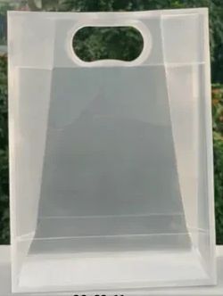 Transparent Gift Bag - White - Oval‑Cut Handle - Pack Of 12