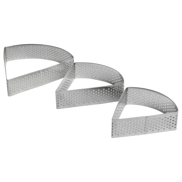 Triangle Perforated Tart Ring - Set of 3