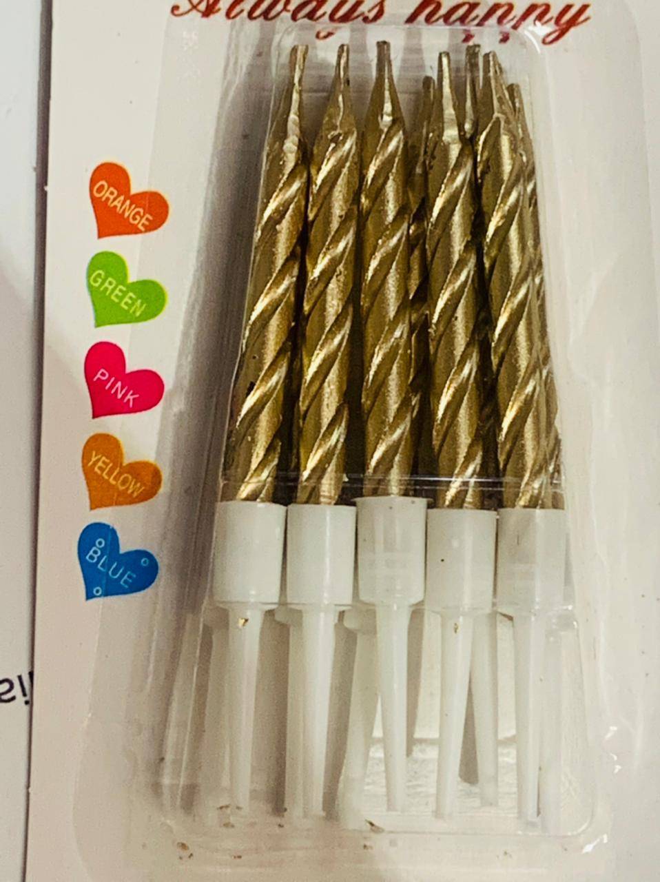 Twisted Candles Pack of 10 (Champagne)