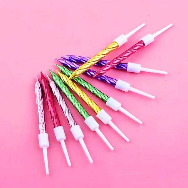Multicolor Twisted Candles Pack of 10