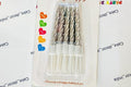 Twisted Candles Pack of 10 (Silver)