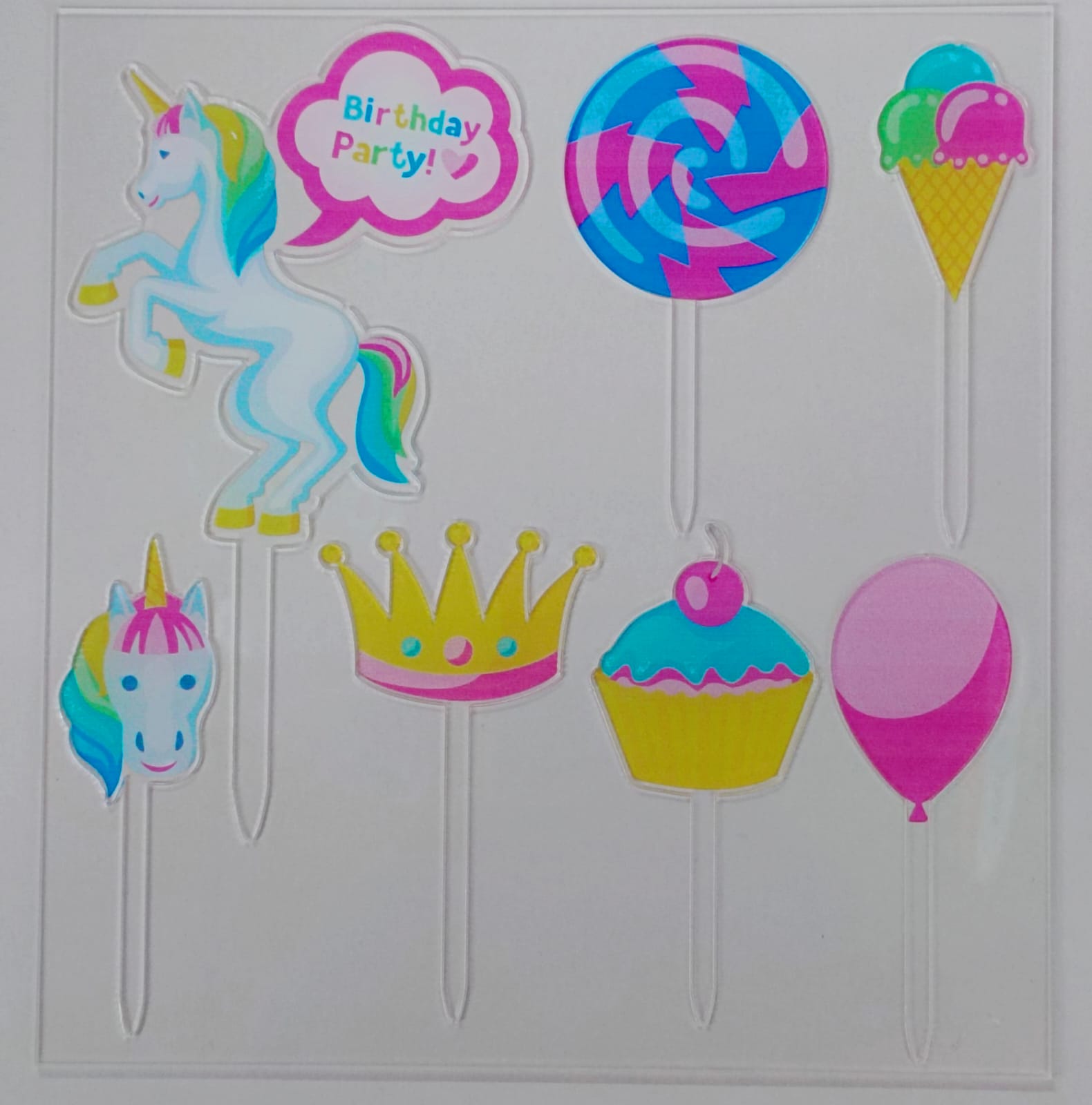 Unicorn Theme Acrylic Topper Set