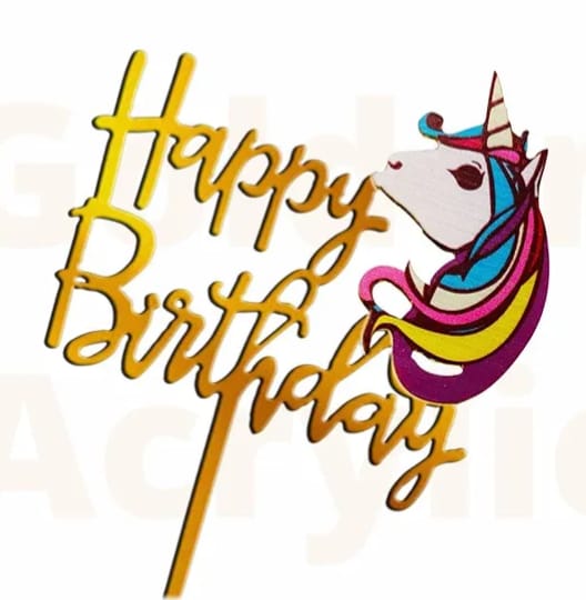 Unicorn Theme Cake Toppers
