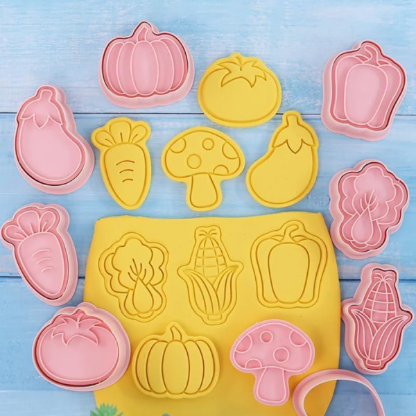 Vegetable Theme Cookie Cutter & Embosser Set - 8 Piece - Pack of 1