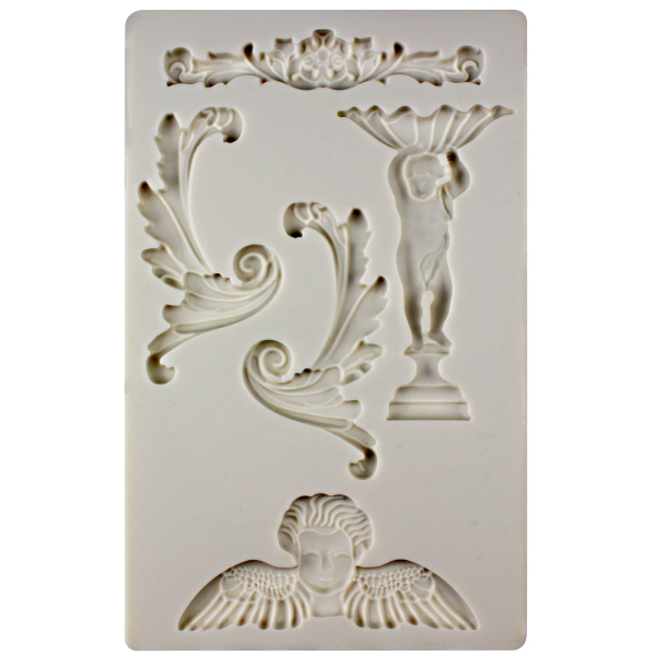 Victorian Angel & Scroll Relief Silicone Mould - 1 Piece