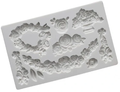 Vintage Floral Garland Silicone Fondant Mould - 19x12cm
