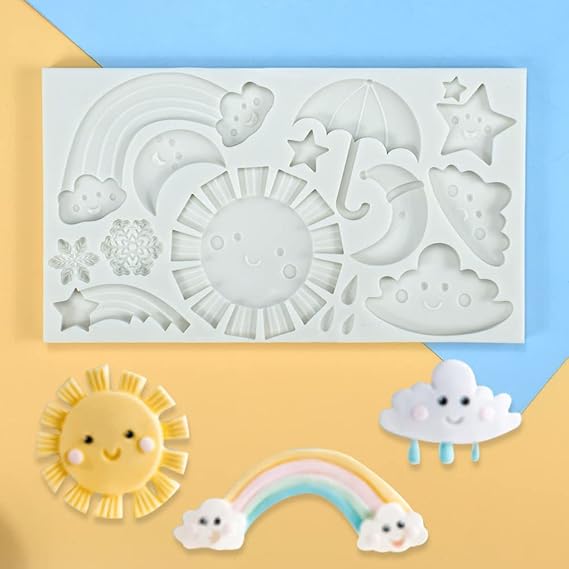 Weather Theme Silicone Fondant Mould - 20x11 cm