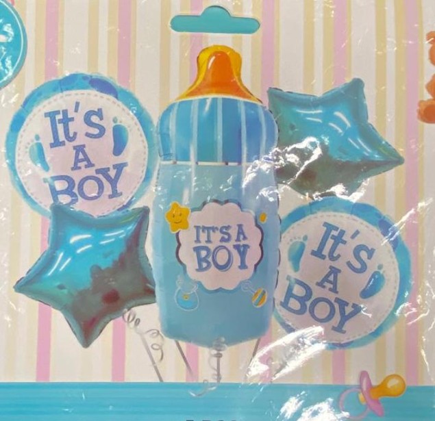 Welcome Boy 5 Pcs Set Foil Balloon (Bottle)
