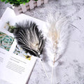 White And Black Ostrich Feather Cake Topper 11 x 27 cm