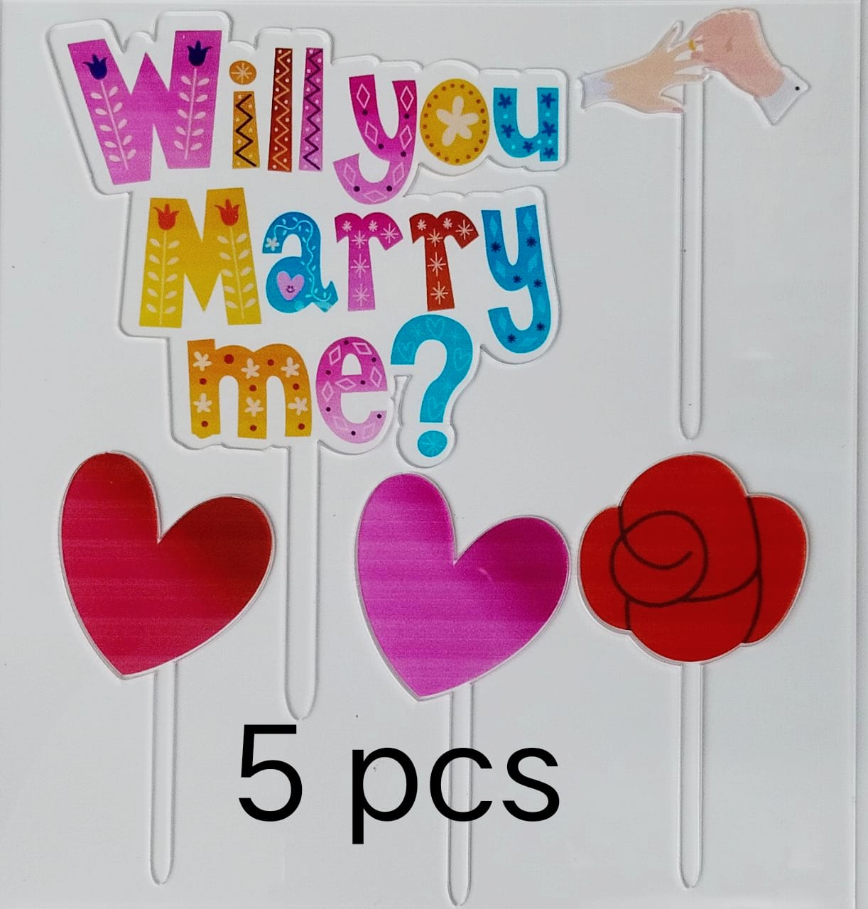 Will You Marry Me Theme Acrylic Topper Set