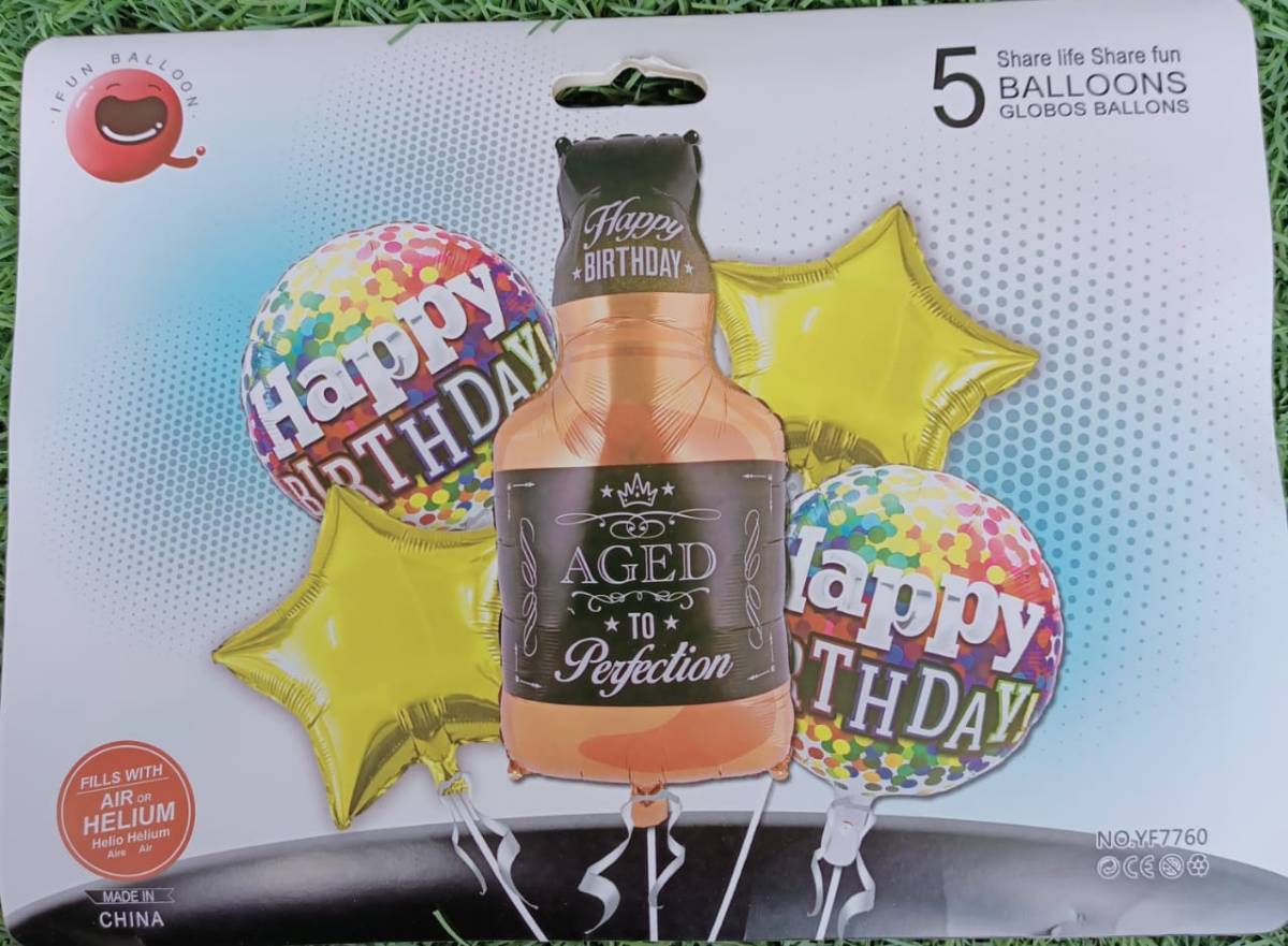 Wine 5 Pcs Foil Balloon