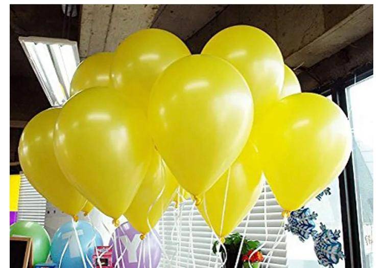Yellow Metallic Latex Balloons - 50 Pcs