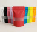 Zip Lock Pouch With Window - Stand Up - Colored - Pack of 100 Pcs