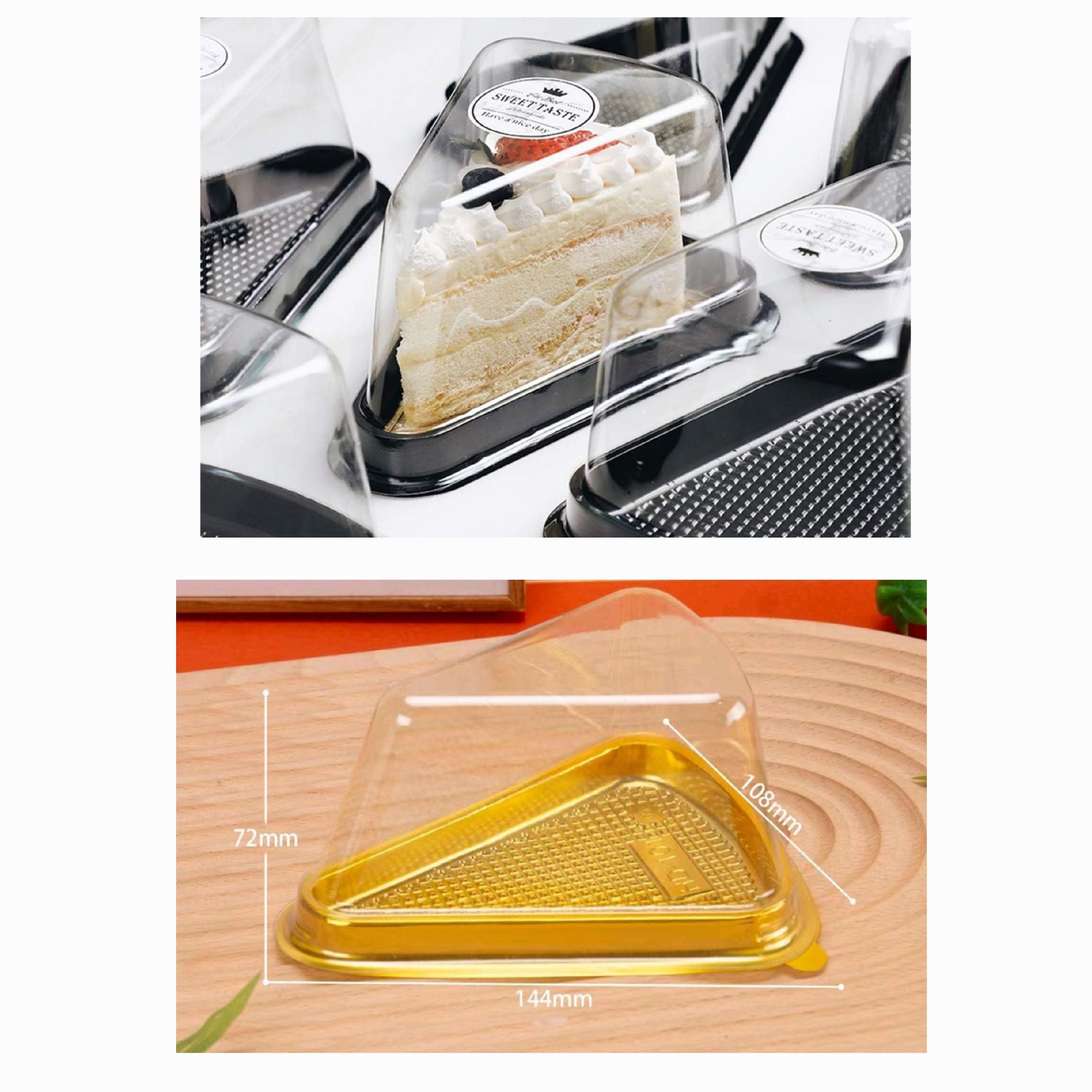 Single Pastry Box Golden/Black