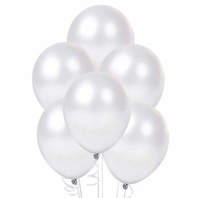 White Metallic Balloons - 50 Pcs Pkt